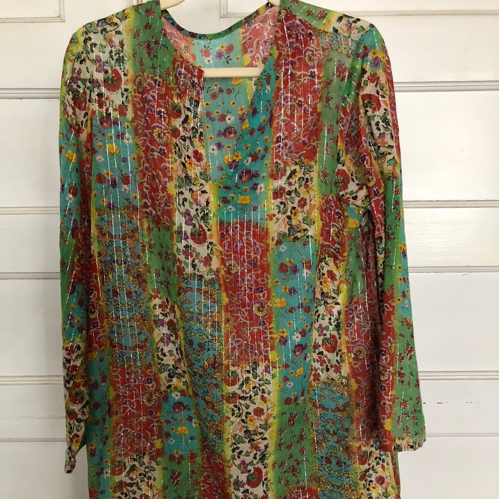 Cotton dress tunic cover up 100% cotton size S